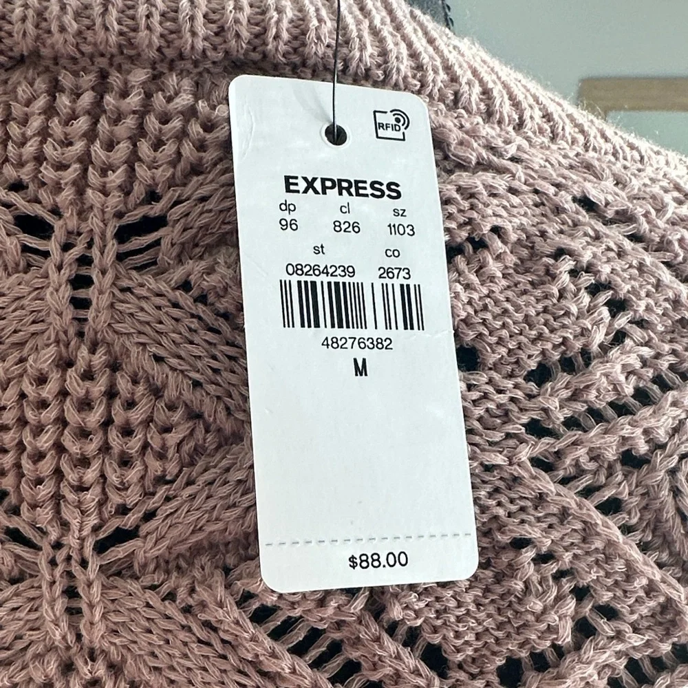 Express Women's Diamond Knit Sweater - Mauve - Picture 2 of 3